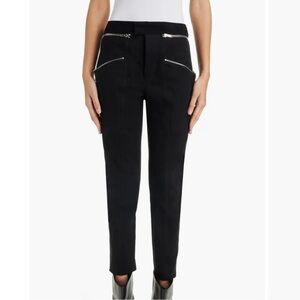 Isabel Marant Zip-Detailed Trousers in Black w/ Silver Zippers Size 40/US 8 NWOT